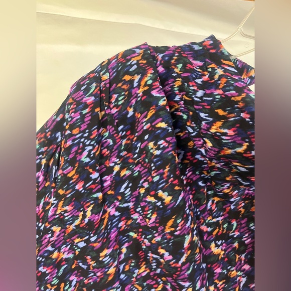 ASTR the Label Women's Katniss Long Sleeve Multicolor Printed Blouse- Size M - Picture 6 of 8